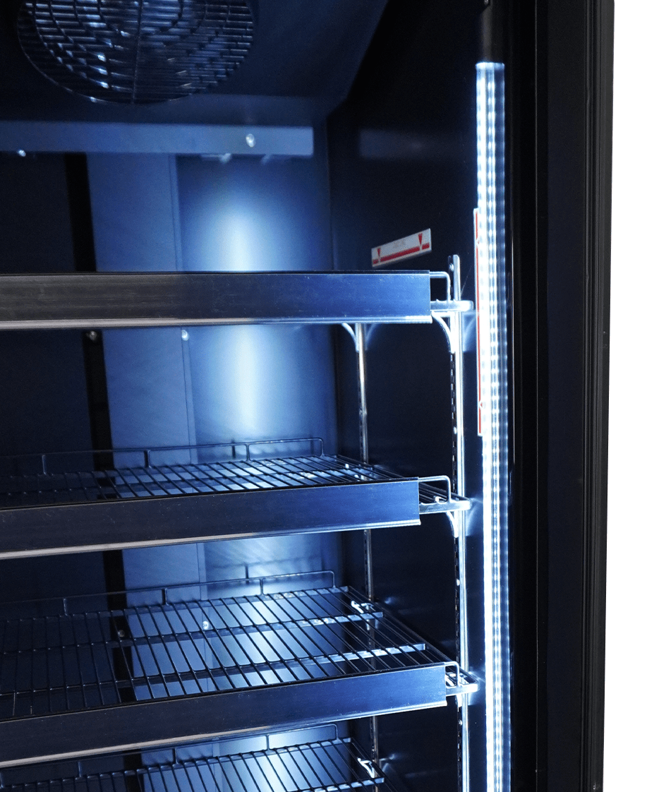 Glasdeur Koelkast | 500L | Zwart | 0°C/+10°C | Geforceerd | 620x705x2050(h)mm