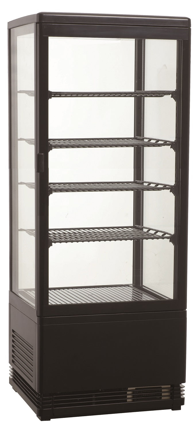 Koelvitrine | 98L | Zwart | 0°C/+12°C | 5 Niveaus | 428x386x1110(h)mm