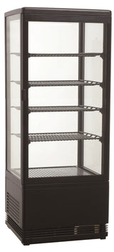 Koelvitrine | 98L | Zwart | 0°C/+12°C | 5 Niveaus | 428x386x1110(h)mm