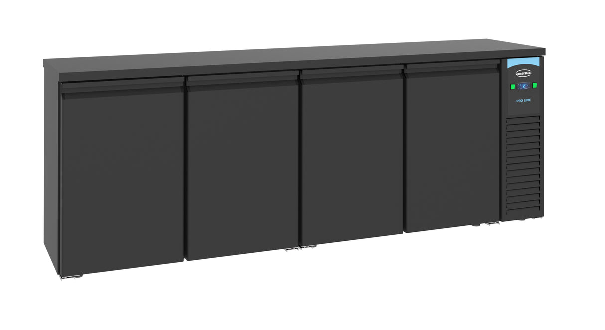 Barkoeler Pro-Line 680L  | Zwart | 4 Deuren | -2°C/+8°C | Geforceerd | 2490x550x950(h)mm