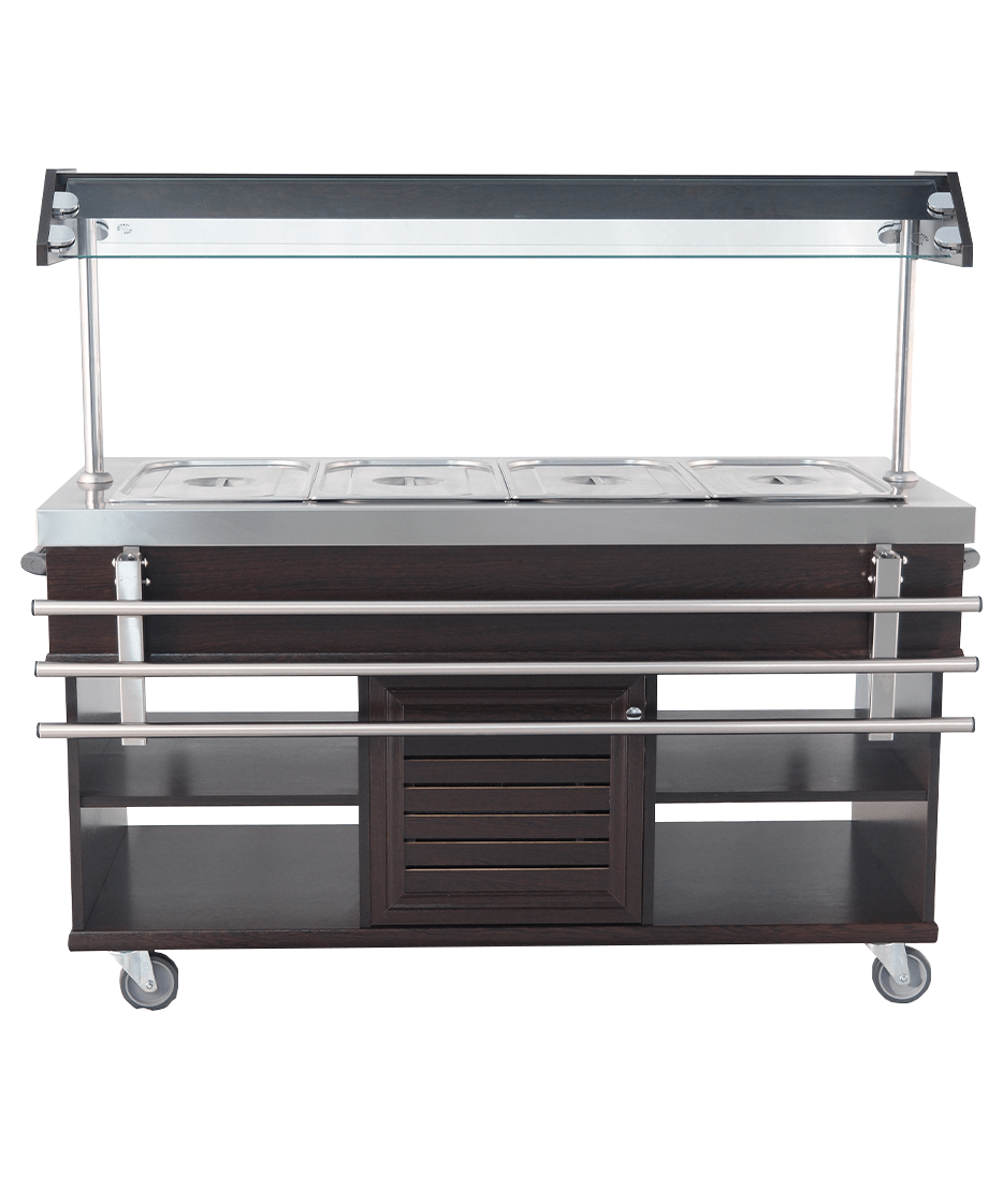 Gekoeld Buffet | 4x 1/1 GN | +4°C/+8°C | Statisch | Verlichte Kap | 1500x700x1400(h)mm