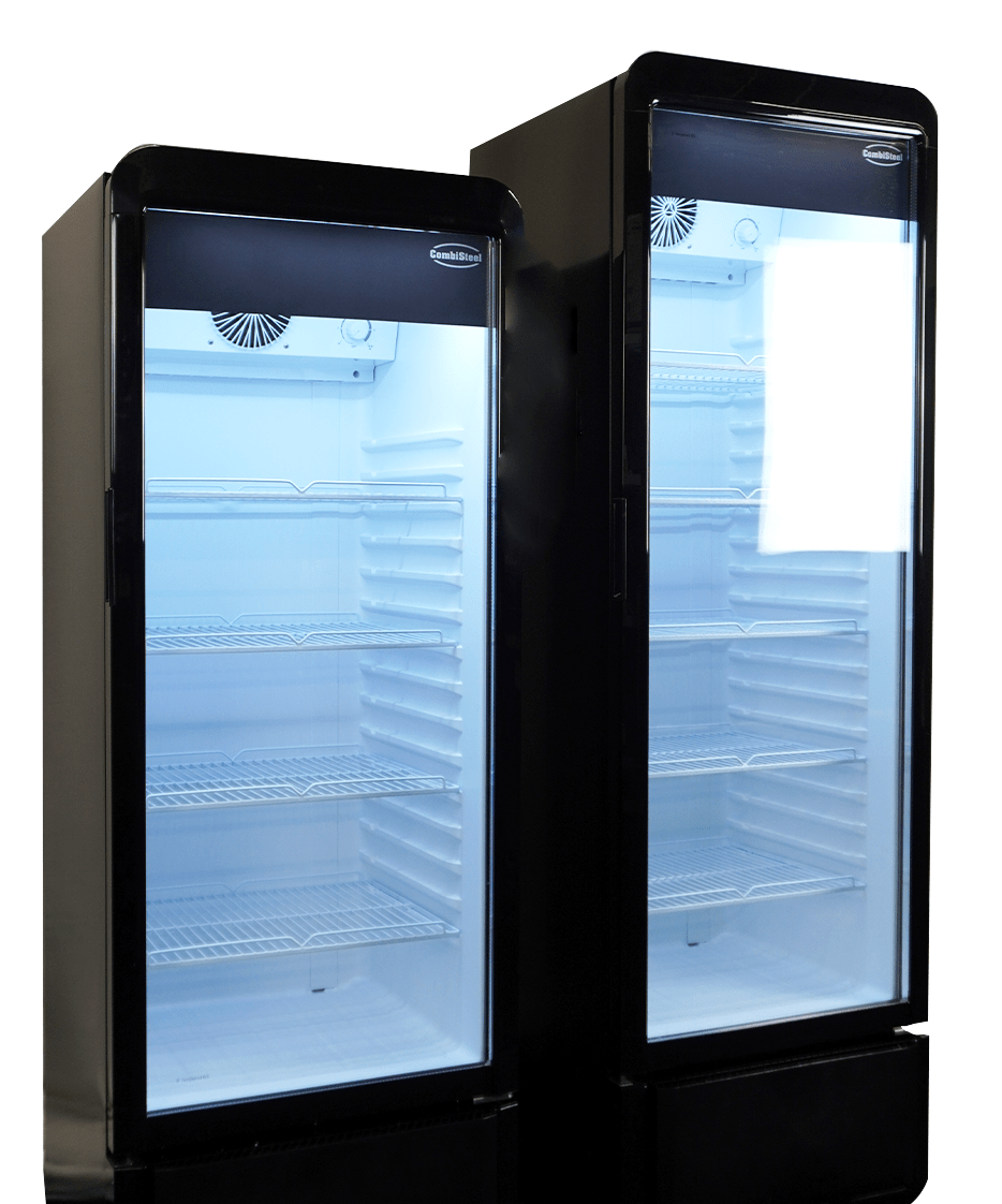 Glasdeur Koelkast | 280L | Zwart | +1°C/+10°C | Geforceerd | Wielen | 540x560x1725(h)mm