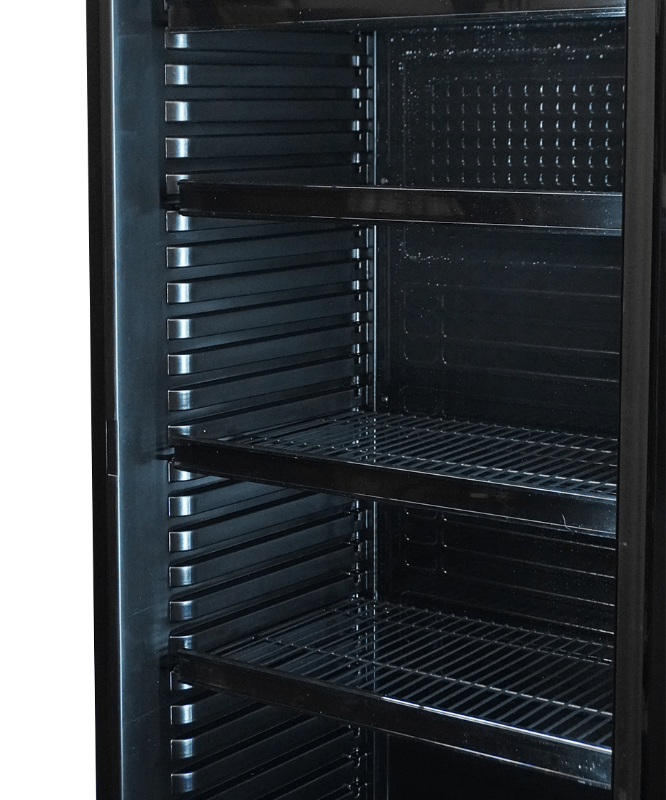 Drankenkoeling | 400L | Zwart | +2°C/+10°C | Statisch | Wielen | 650x595x1795(h)mm