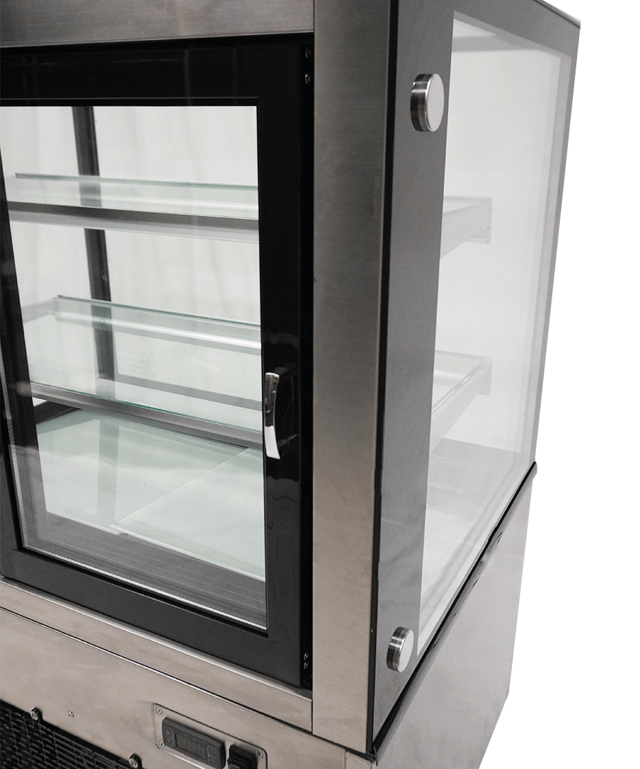 Koelvitrine | 270L | Zwart/RVS | +2°C/+8°C | 3 Schappen | 915x675x1210(h)mm