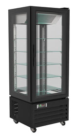 Gebaksvitrine Koel | 400L | Zwart | +2°C/+8°C | Geforceerd | 6 Schappen | 650x650x1950(h)mm
