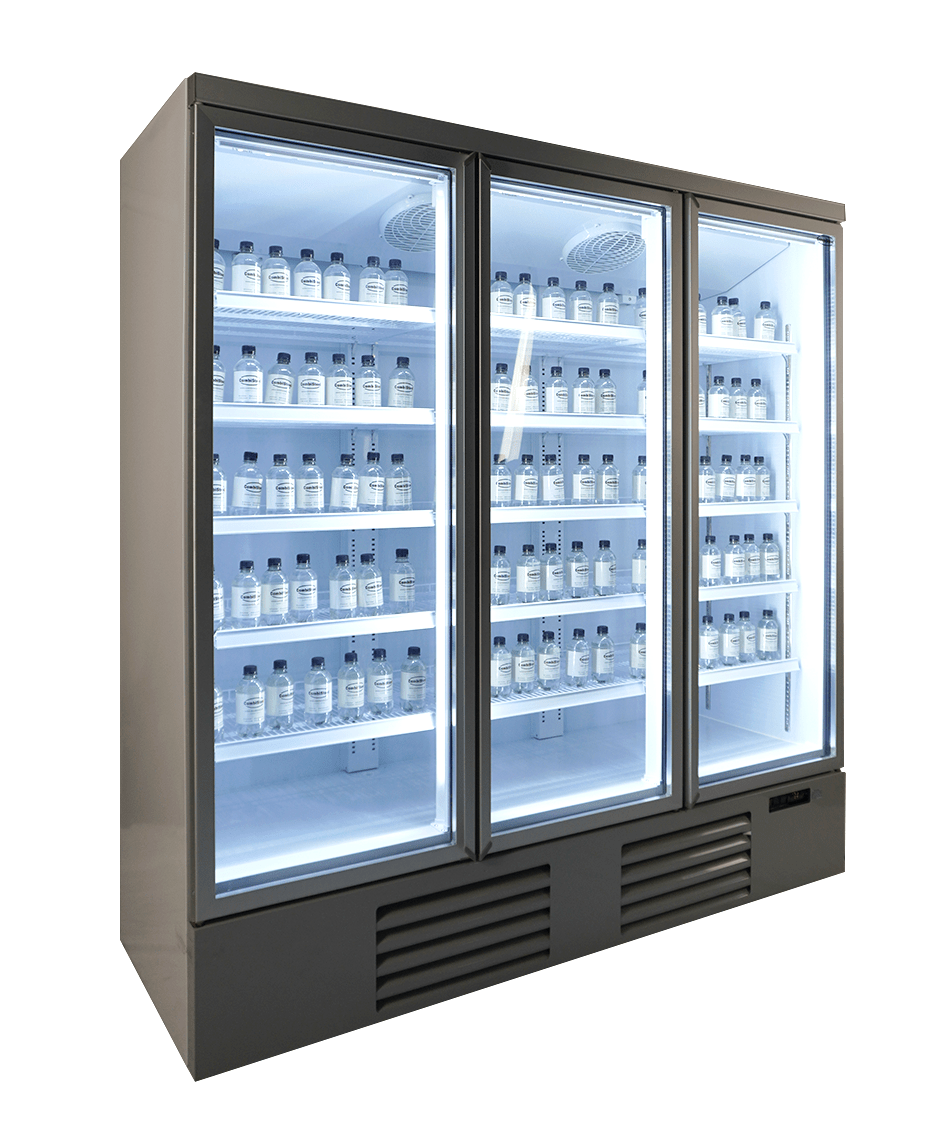 Glasdeur Koelkast Wit | 1530L | 3 Glasdeuren | 0°C/+10°C | Geforceerd | 1880x710x1997(h)mm
