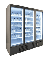 Glasdeur Koelkast Wit | 1530L | 3 Glasdeuren | 0°C/+10°C | Geforceerd | 1880x710x1997(h)mm