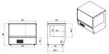 Koelvitrine | Zwart/Rvs | 159L | 3 Niveaus | +3°C/+8°C | Geforceerd | 873x576x678(h)mm