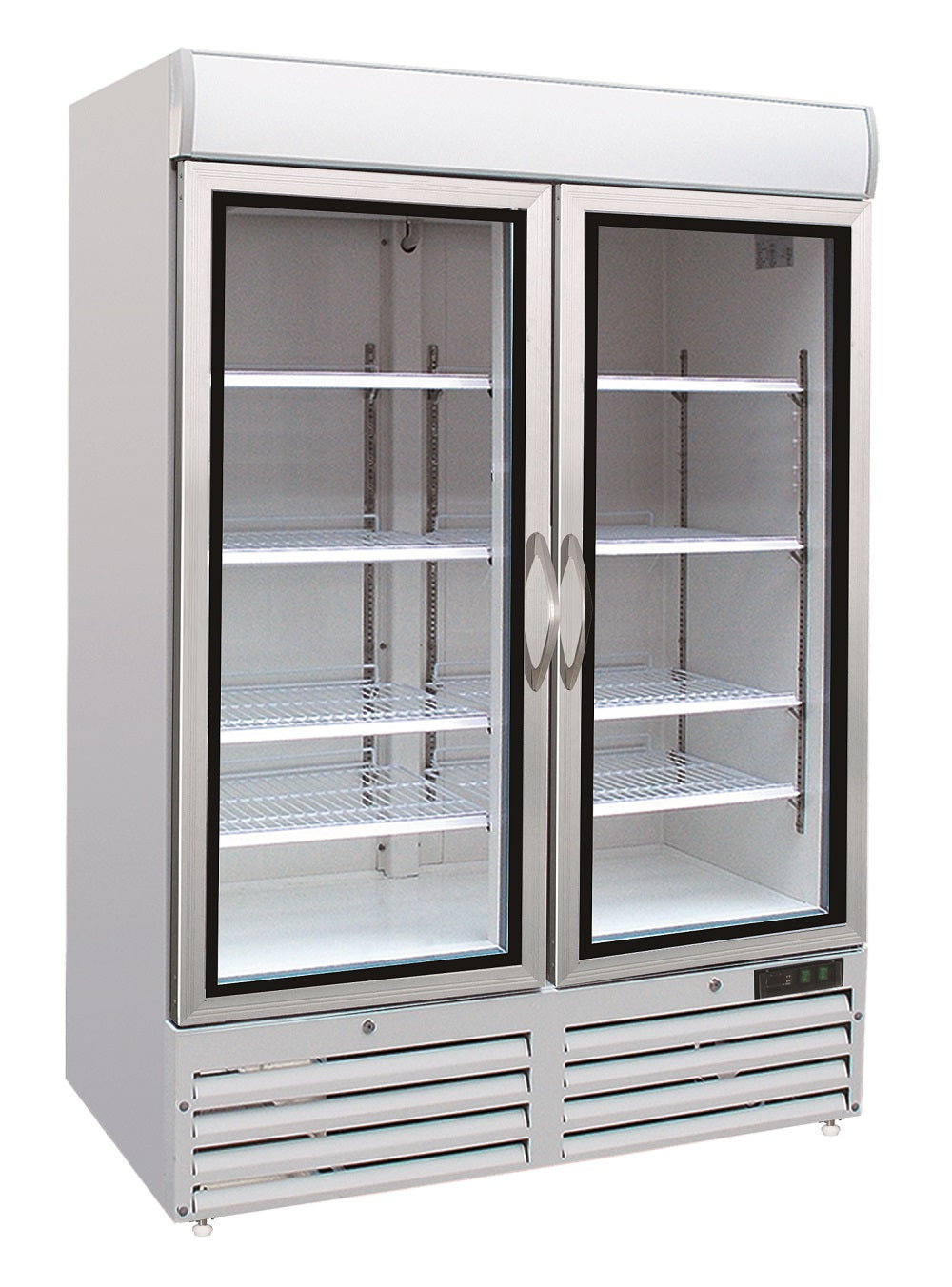 Glasdeur Vrieskast| Wit | 1000L | 2 Deuren | -18°C/-24°C | Geforceerd | 1370x720x1990(h)mm