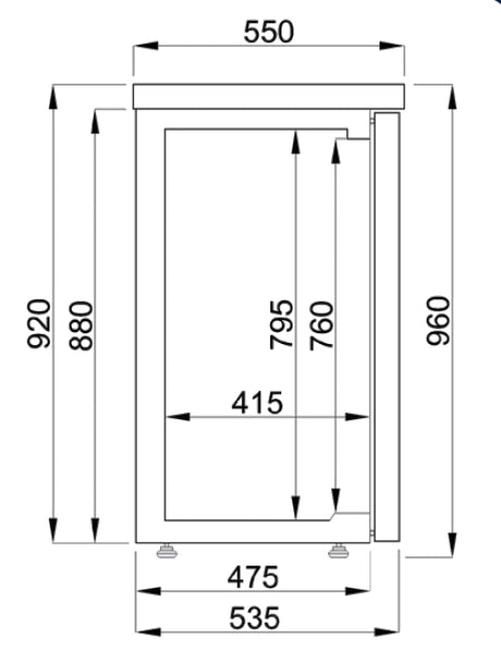 Pro-Line Barkoeler | Zwart | 2 Deuren | 320L | -2°C/+8°C | Geforceerd | 1380x550x950(h)mm
