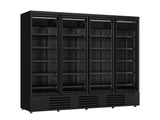 Glasdeur Vrieskast Zwart | 2120L | 4 Deuren | -18°C/-22°C | Geforceerd | 2550x775x2090(h)mm