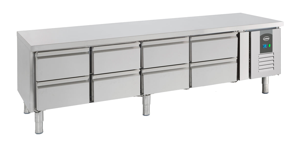 Koelwerkbank | 202L | 8 laden | +2°C/+8°C | Geforceerd | 2000x700x650(h)mm