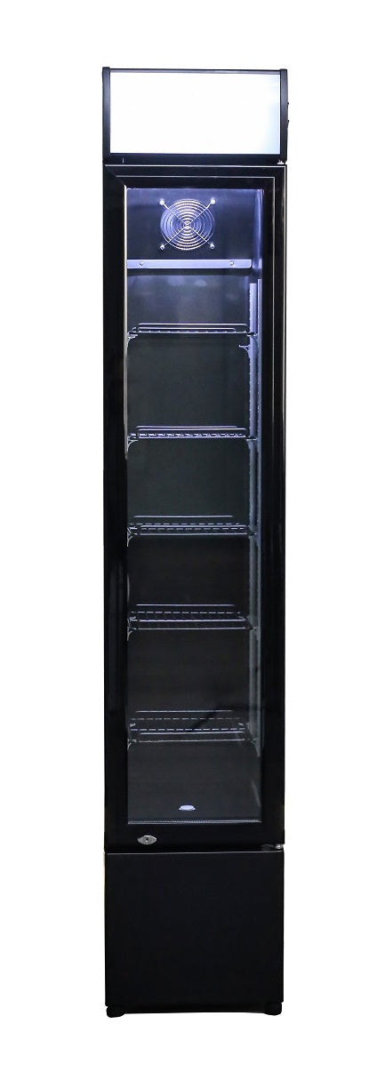 Drankenkoeling Zwart | Smal Model | 105L | +2°C/+10°C | Statisch met Ventilator | 360x422x1880(h)mm