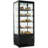 Koelvitrine | 98L | Zwart | 0°C/+12°C | 5 Niveaus | 428x386x1110(h)mm