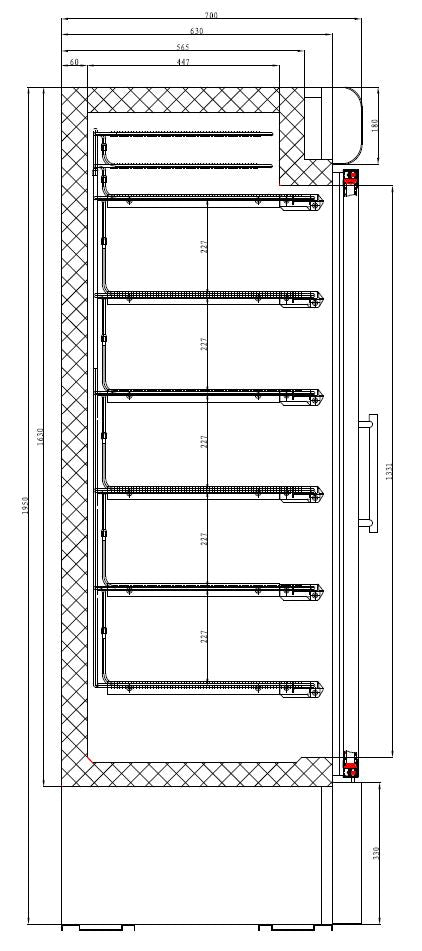 Glasdeur Vrieskast | Wit | 578L | 1 Deur | -18°C/-24°C | Statisch | 680x700x1990(h)mm