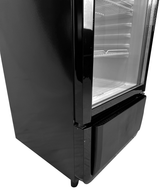 Glasdeur Koelkast | Laag Model | 240L | Zwart | +1°C/+10°C | Geforceerd | Wielen | 540x560x1525(h)mm