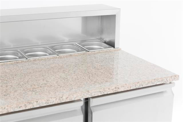 Pizzawerkbank | 230L | 2 Deuren | Boven 5x 1/6 GN | +2°C/+8°C | Statisch met Ventilator | 903x700x1090(h)mm
