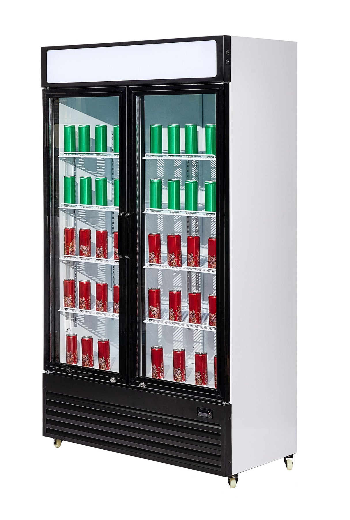 Glasdeur Koelkast Zwart/Wit | 750L | 2 Deuren | +2°C/+10°C | Geforceerd | 1120x610x1965(h)mm