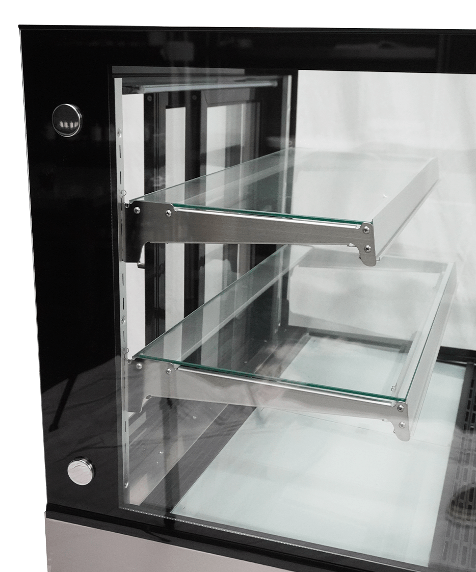 Koelvitrine | 270L | Zwart/RVS | +2°C/+8°C | 3 Schappen | 915x675x1210(h)mm