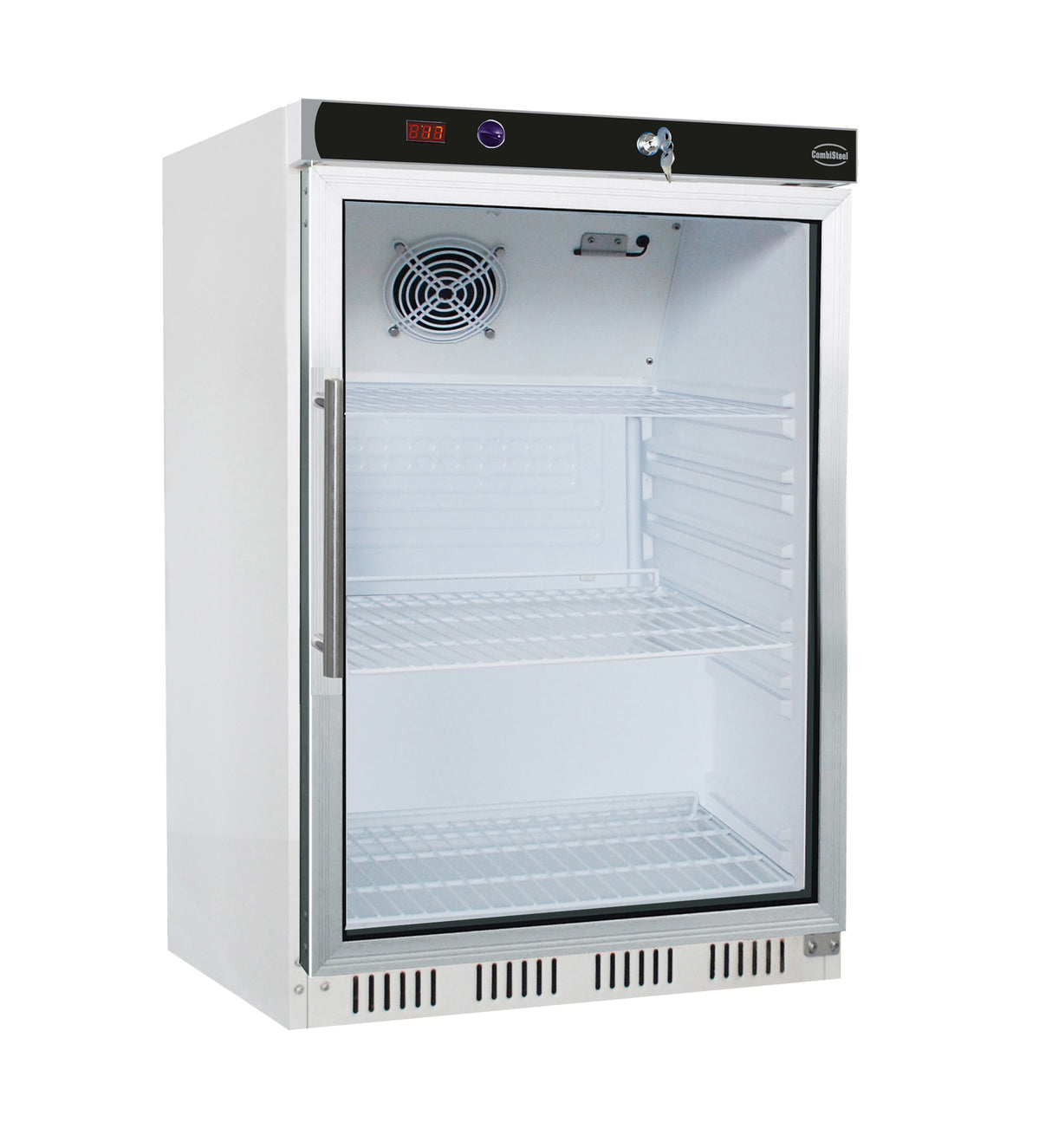 Glasdeur Koelkast Wit | 130L | 1 Glasdeur | +2°C/+8°C | Statisch + Ventilator | 600x585x855(h)mm