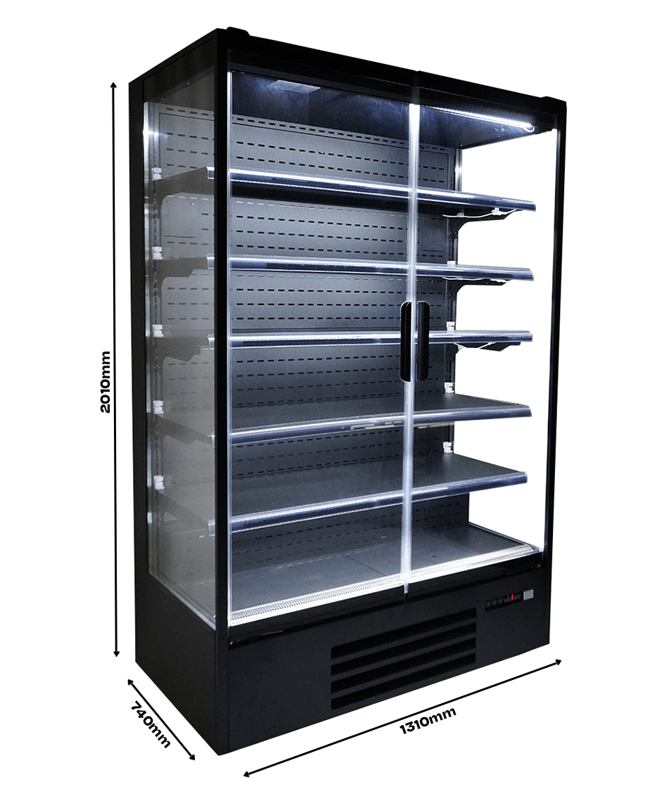 Wandkoeling Marco | Zwart | Draaideuren| 1292L | -1°C/+5°C | Geforceerd | 5 Etages | 1310x740x2010(h)mm