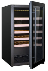 Wijnkoelkast 118L Glasdeur | 49 flessen | Zwart | +5°C/+20°C | Geforceerd | 485x600x820(h)mm
