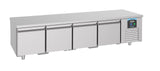 Koelwerkbank PRO LINE | Laag Model | 360L | 4 Deuren | -2°C/+8°C | Geforceerd | 2130x700x600(h)mm