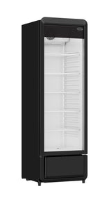 Glasdeur Koelkast | 280L | Zwart | +1°C/+10°C | Geforceerd | Wielen | 540x560x1725(h)mm