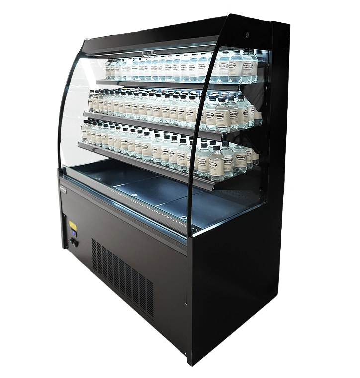 Wandkoeling zwart met nachtafdekking | 380L | 3 schappen | +2°C/+8°C | Geforceerd | 1300x660x1500(h)mm