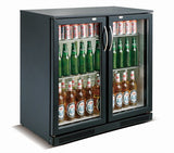 Barkoeler | 2 Glasdeuren | Zwart | 198L | +2°C/+10°C | Geforceerd | 900x500x900(h)mm