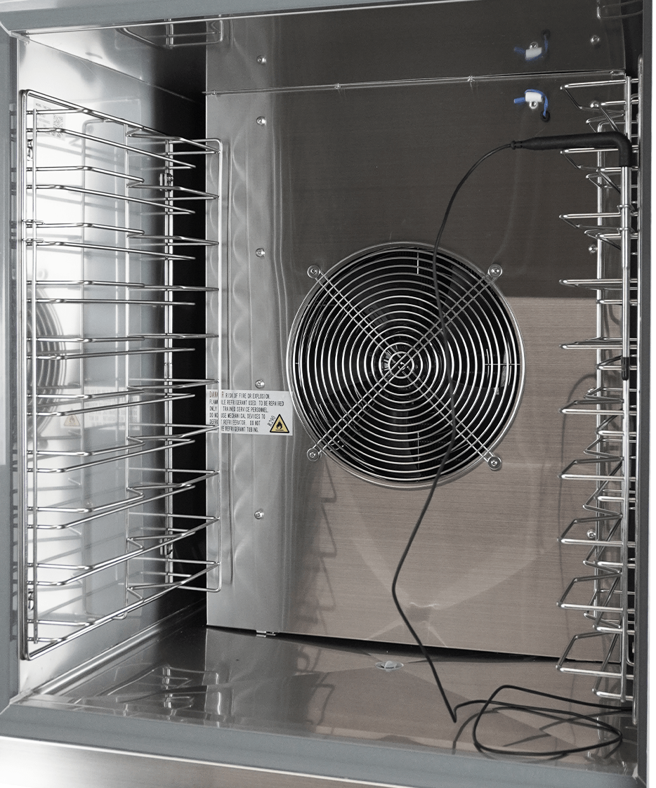Blastchiller | 7 Niveaus (EN/GN) | Max. 40kg (Koelen) / 28kg (Vriezen) | 0.98kW (230V) | 800x800x1515(h)mm