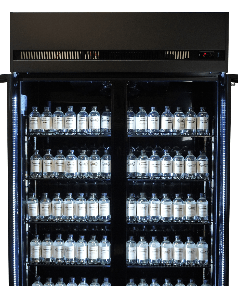 Glasdeur Koelkast Zwart | 770L | 2 Glasdeuren | 0°C/+10°C | Geforceerd | 1100x525x1911(h)mm