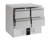 Koelwerkbank | ENERGY LINE | 257L | 4 Laden | +2°C/+8°C | Geforceerd | 900x700x875(h)mm