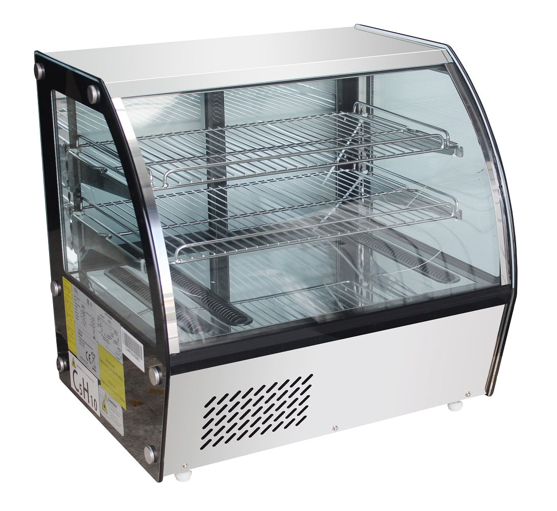 Koelvitrine | Zwart/Rvs | 120L | 3 Niveaus | +3°C/+8°C | Geforceerd | 678x568x670(h)mm