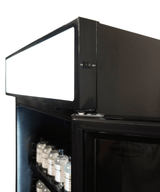 Drankenkoeling met lichtbak | 400L | Zwart | +2°C/+10°C | Statisch | Wielen | 650x595x1950(h)mm