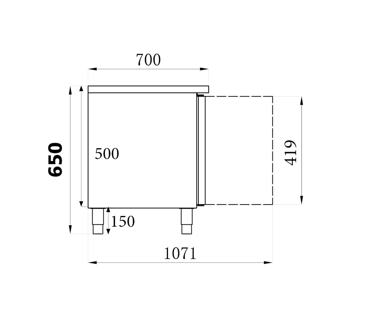 Koelwerkbank | Laag Model | 214L | 2 Deuren | +2°C/+8°C | Geforceerd | 1360x700x650(h)mm