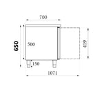 Koelwerkbank | Laag Model | 214L | 2 Deuren | +2°C/+8°C | Geforceerd | 1360x700x650(h)mm