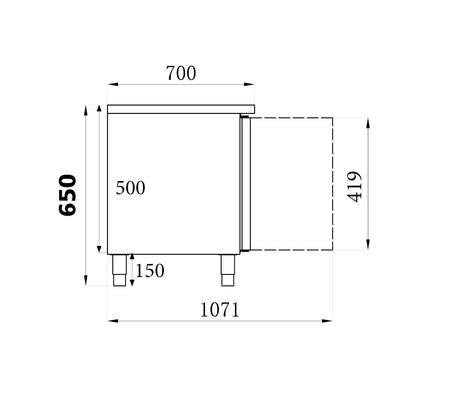 Koelwerkbank | Laag Model | 317L | 3 Deuren | +2°C/+8°C | Geforceerd | 1795x700x650(h)mm