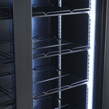 Glasdeur Koelkast | 1200L | Zwart | +2°C/+10°C | Geforceerd | Draaideuren | 1600x600x2100(h)mm