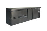 Barkoelkast 698L | Zwart | 0°C/+10°C | Geforceerd | 3 Deuren met 4 Laden | 2542x513x860(h)mm