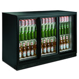 Barkoeler | 3 Schuifdeuren | Zwart | 298L | 0°C/+10°C | Geforceerd | 1335x500x900(h)mm