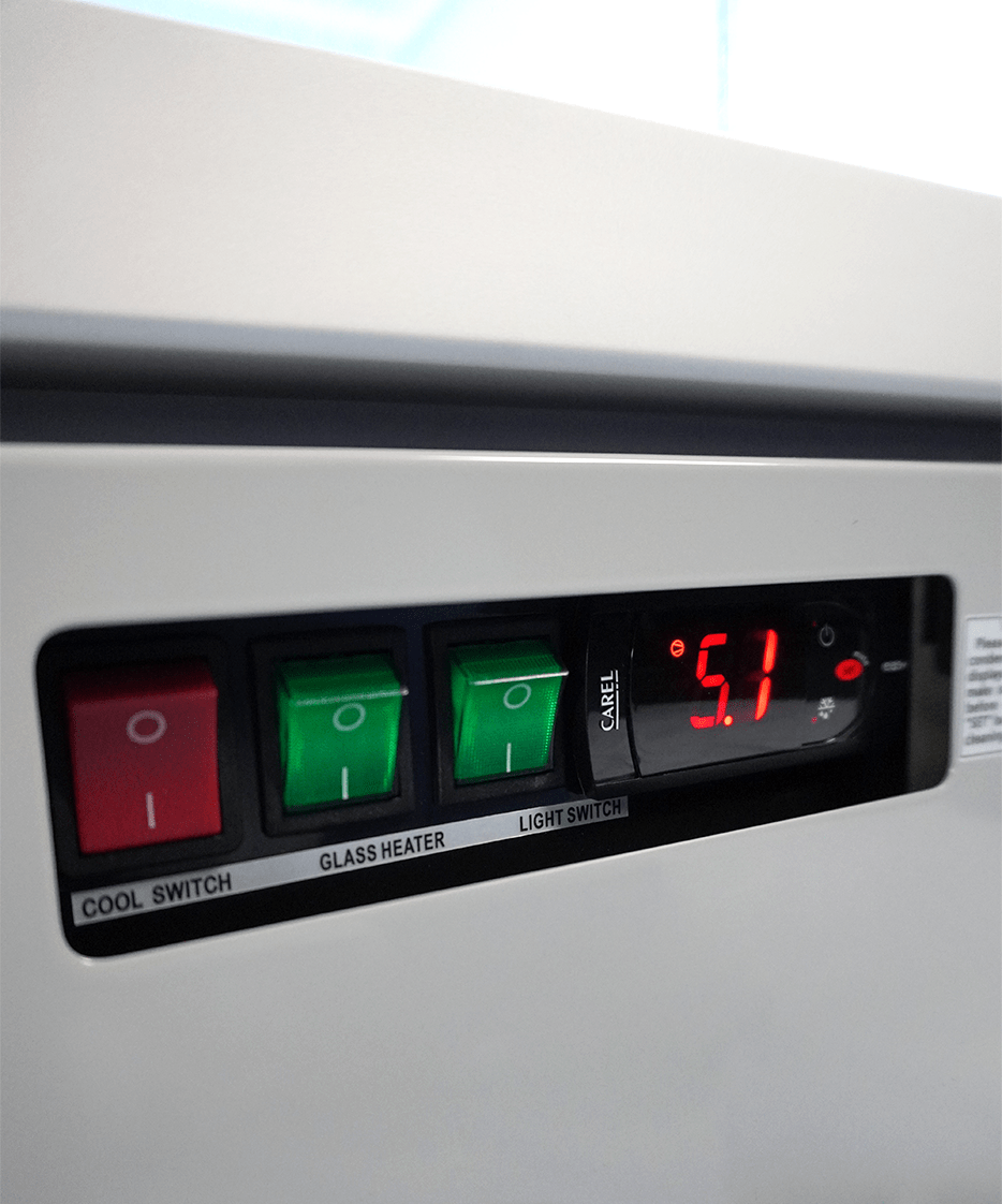 Glasdeur Koelkast Wit | 1530L | 3 Glasdeuren | 0°C/+10°C | Geforceerd | 1880x710x1997(h)mm
