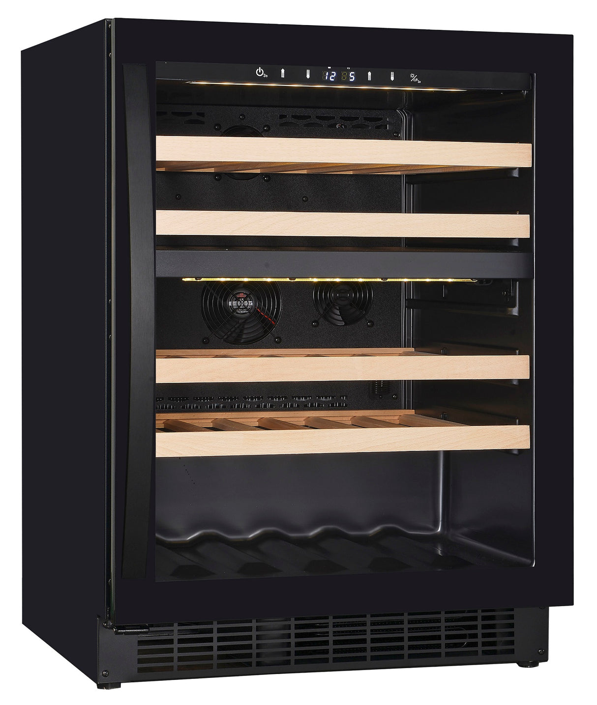 Wijnkoelkast 119L  39x 75cl | Zwart | 2 Zones | +5°C/+20°C | Geforceerd | 595x570x820(h)mm