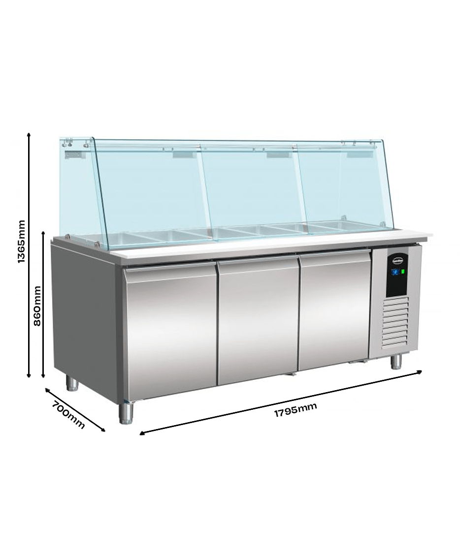 Gekoeld saladette | 5x 1/1 GN | +2°C/+8°C | Geforceerd | 1795x700x1365(h)mm