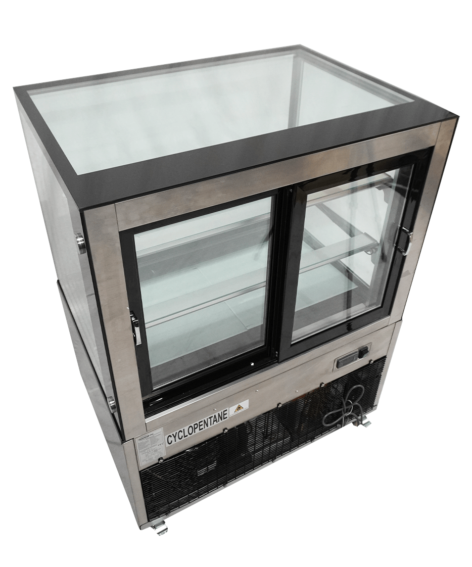Koelvitrine | 270L | Zwart/RVS | +2°C/+8°C | 3 Schappen | 915x675x1210(h)mm