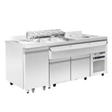 Gekoeld Bar-/Cocktailstation | RVS | 3 Gekoelde Laden (-1°C/+8°C) | 1790x700x875/990(h)mm
