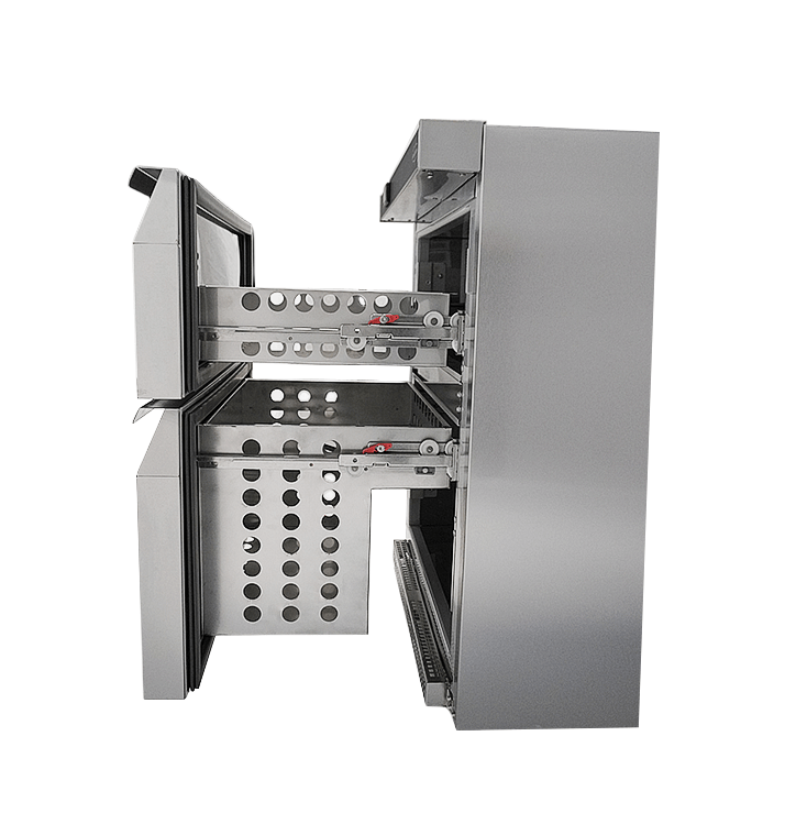 Koelkast | Energiezuinig | 101L | RVS | +2°C/+8°C | Geforceerd | 2 Laden | 600x605x810(h)mm