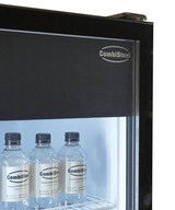 Glasdeur koelkast | 388L | Zwart | +1°C/+9°C | Geforceerd | Wielen | 595x585x1864(h)mm