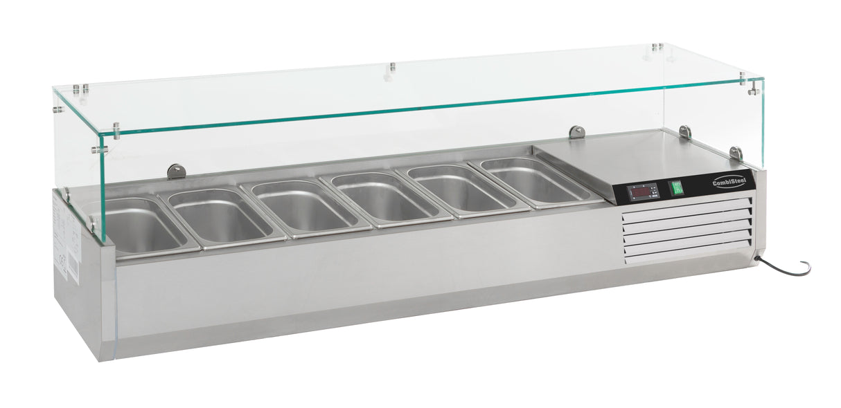 Opzetkoelvitrine | 6x 1/3 GN | +2°C/+8°C | 1500x395x435(h)mm