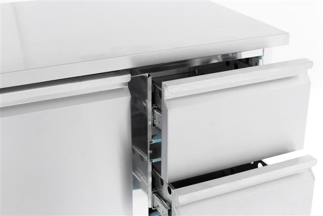 Koelwerkbank | 257L | 1 Deur met 2 Laden | +2°C/+8°C | Statisch met ventilator | 900x700x875(h)mm